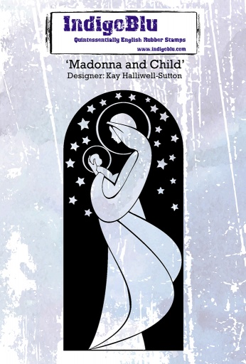 Madonna & Child A6 Red Rubber Stamp